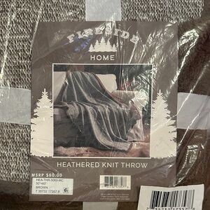 Fireside Home Heathered Knit Throw - Brown